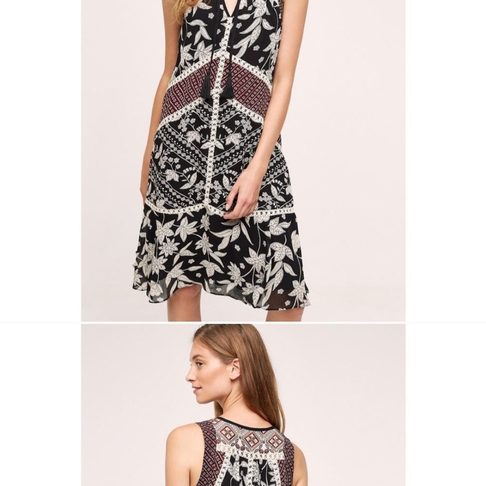 Black and White Halter Cut Out Mini Dress